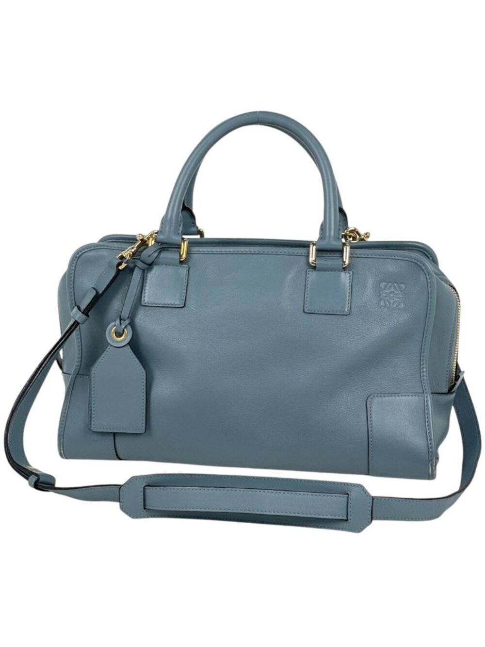 Loewe Handbag Amazona 36 2-Way Leather Blue